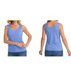 Chico’s SIZE 3 or XL / 16 Scoop Neck SCANDI BLUE Microfiber Tank